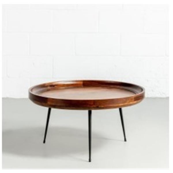 T5189 SELMA Mango Wood Round Coffee Table(Walnut) DEPTH: 75 cm | 29.5" WIDTH: 75 cm | 29.5" HEIGHT: 