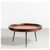 Image 1 : T5189 SELMA Mango Wood Round Coffee Table(Walnut) DEPTH: 75 cm | 29.5" WIDTH: 75 cm | 29.5" HEIGHT: 