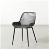 Image 1 : T6304 DANIELLA Plastic Dining Chair(Black)  CHAIR DIMENSIONS WIDTH: 50cm |19.7"DEPTH: 57.5 cm | 22.