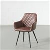 Image 1 : T6308 HARLEM Leather Armchair (Brown) PRODUCT DETAILSHigh-quality vegan leatherBlack-coated metal 