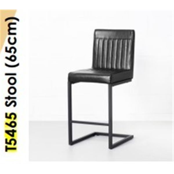 T5465 CAL Leather Counter Stool(65cm,Black)DEPTH: 51 cm | 20.1" WIDTH: 42 cm | 16.5" HEIGHT: 99 cm |