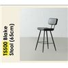 Image 1 : T5500 BLAKE Leather Counter Stool(65cm,Black)DEPTH: 58 cm | 22.8" WIDTH: 47 cm | 18.5" HEIGHT: 81 cm
