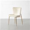 Image 1 : T6227 AVA Fabric Dining Chair(Cream)PRODUCT DETAILSPremium fabricBlack powder-coated metal base Pl