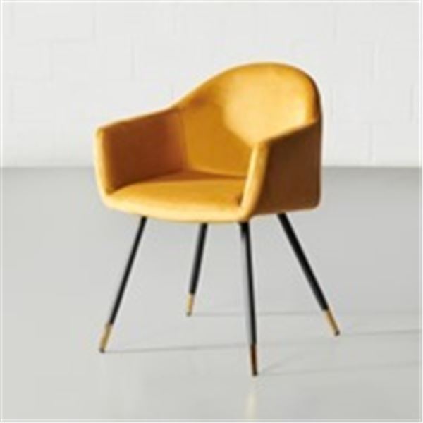 T6116 MILAN Velvet Armchair(Yellow)PRODUCT DETAILSHigh-quality PU/Velvet.¬†Powder-coated 