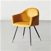 Image 1 : T6116 MILAN Velvet Armchair(Yellow)PRODUCT DETAILSHigh-quality PU/Velvet.¬†Powder-coated 