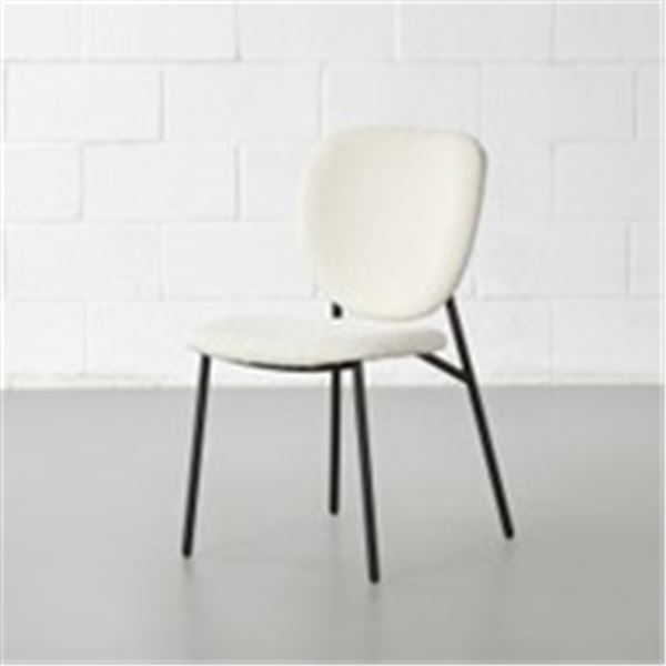 T6059 SIERRA Fabric Dining Chair(Cream )PRODUCT DETAILSHigh-quality fabricBlack-coated metal legs