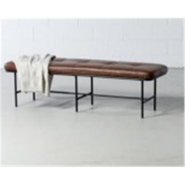 T5671 MILAN Leather Bench(Black)photo a titre indicatif la couleur est noir  HEIGHT: 47cm | 18.5" WI