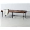Image 1 : T5671 MILAN Leather Bench(Black)photo a titre indicatif la couleur est noir  HEIGHT: 47cm | 18.5" WI