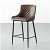 Image 1 : T6046 MATEO Leather Bar Stool(75cm, Brown)STOOL DIMENSIONSDEPTH: 51.5 cm | 20.3"WIDTH: 50 cm | 19.