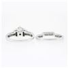 Image 7 : 14K White Gold 1.38 ctw Round 6 Prong Diamond Engagement Ring Matching Band Set