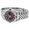 Image 9 : Rolex Mens Stainless Steel Diamond Lugs Red Vignette And Ruby Datejust Wristwatc