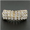 Image 2 : Solid 14K Yellow Gold 1.25 ctw Round Brilliant Cut Diamond Pyramid 3 Row Band Ri
