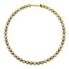 Image 2 : 18k Tri Color Gold 15.5" Brushed Finish Ball Bead on a Gold Link Chain Necklace