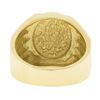 Image 7 : Mens 14K Yellow Gold Engravable Oval Brushed Wide Grooved & Polished Signet Ring