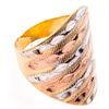 Image 1 : 18kt Gold Overlay Tri Colour Swirl Design ring Size 7