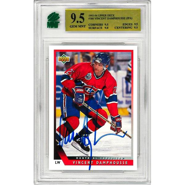 KR - Vincent Damphousse 1993-94 Upper Deck #380 Signed & Graded 9.5 MNT