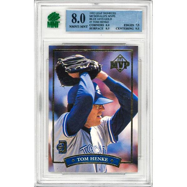 MR - Tom Henke 1992 Leaf Donruss Mcdonald's MVP Blue Jays Gold Graded 8.5 MNT