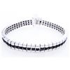 Image 1 : 925 Sterling Silver/Rhodium Genuine Blue Saphire Channel Set Bracelet