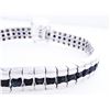 Image 2 : 925 Sterling Silver/Rhodium Genuine Blue Saphire Channel Set Bracelet