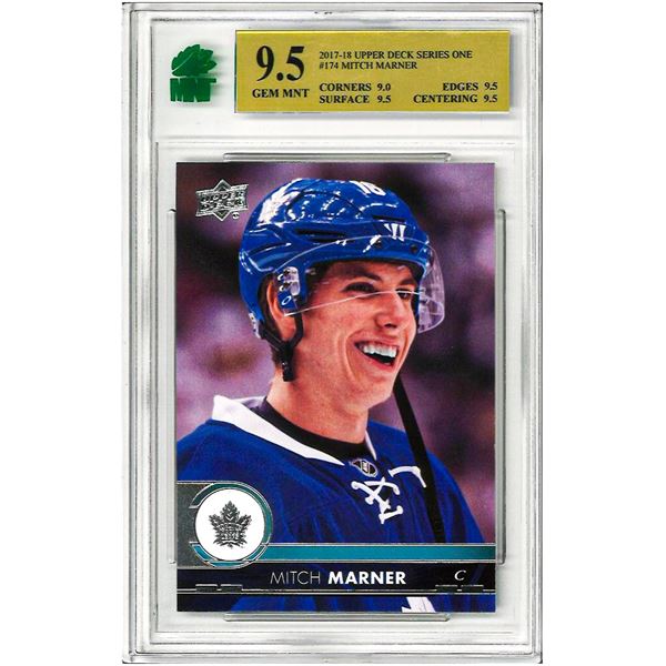 OE - 2017-18 Upper Deck Series 1 Mitch Marner 2nd Year #174 Toronto Maple Leafs Graded 9.5 MNT