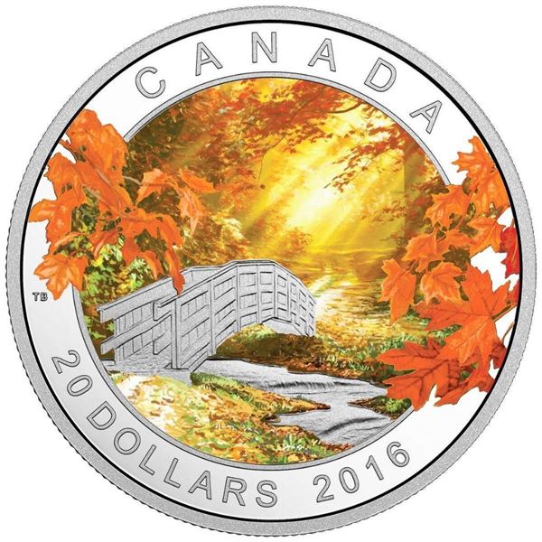 2016 $20 Autumn Tranquility - Pure Silver Coin