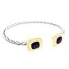 Image 2 : Cuff Bangle Bracelet Bezel Set Amethyst