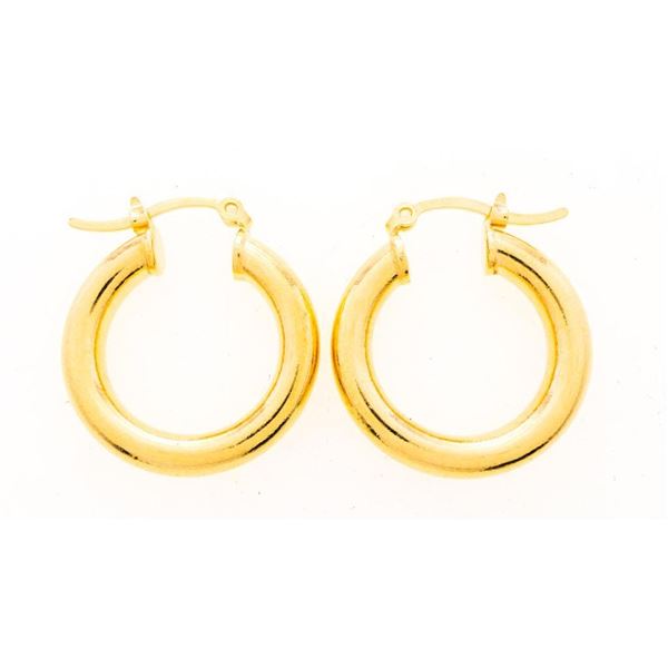 18kt Gold Overlay Hoop Earrings