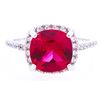 Image 4 : 925 Sterling Silver Ring, Cushion Cut Ruby Red Swarovski Elements,  Size 8