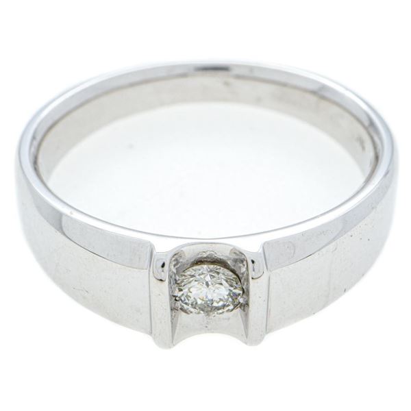 14kt Yellow Gold Hand Made Solitaire Ring, Round Brilliant Diamond =.15ct