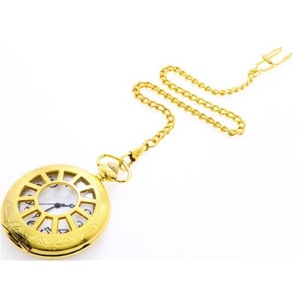 Gilt Pocket Watch w/Fob