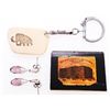 Image 1 : Lot 3 Estate - Ivory Key Ring, Mini Book, Pr. Earrings