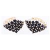 Image 2 : DG 18kt Gold Overlay Marquis Shape Hoop Earrings w/Black Swarovski Elements