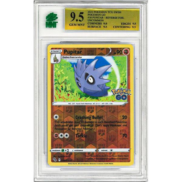 MR - Pokemon Go TCG Pupitar 038/078 Reverse Holo Uncommon Graded 9.5 MNT