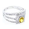 Image 1 : 925 Sterling Silver Ring, Triple row Design, w/ Channel Set .53ct Citrine & 1.02 ct. CZ1