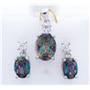 Image 2 : 925 Sterling Silver Genuine MYSTIC TOPAZ Earring & Pendant Set1