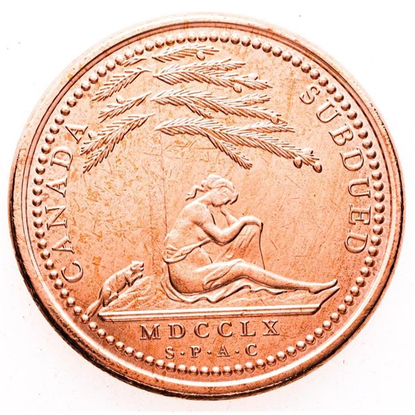 .999 Fine Copper Round - 1760 Canada Subdued Medal (181)
