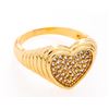 Image 1 : 18kt Gold Overlay Pave Heart Shape rRing Size 8