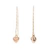 Image 1 : Brazil 18kt Gold Overlay Drop Chain/Heart Earrings