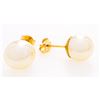 Image 1 : 18kt Gold Overlay Pearl Stud Earrings 10-12mm