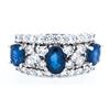Image 2 : 925 Sterling Silver Ring, 3 Genuine Blue Saphires = 1.43ct & 2.03 ct of CZ's1