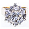Image 1 : 14kt Gold Hand Made Fancy Diamond Cluster ring, 25 Diamonds = .95ct. Appraisal $4010.00