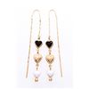 Image 1 : Brazil 18kt Gold Overlay Drop Heart Shape Pearl &  Stone Earrings