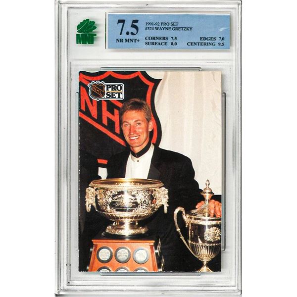 SR - 1991-92 Pro Set #324 Wayne Gretzky, Art Ross Trophy, Lady Byng Trophy #324 Graded 7.5 MNT