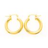 Image 1 : 18kt Gold Overlay Hoop Earrings 3mm