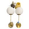Image 1 : Movie Set Dec - Set of 2 Mid-Century Brass Sconces, Not Tested & 1 Vintage Small Lamp