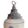Image 2 : Set of 2 Vintage French Countryside Pendant Glass Lamps - not tested