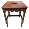 Image 2 : Group of 4 Vintage Furniture: Side Table, Pedestal Stand, Woven Basket, and Small Accent Tabl
