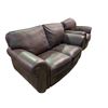 Image 2 : Brown Leather Couches, Two-Seat (63" x 34" x 35") & Single Seat (44" x 34" x 35")