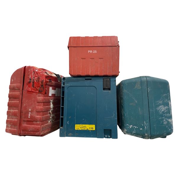 Group of 2 Hilti Boxes w/contents & 2 Empty Makita Boxes