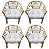 Image 1 : Group of 4 mid-century Rattan lounge chairs